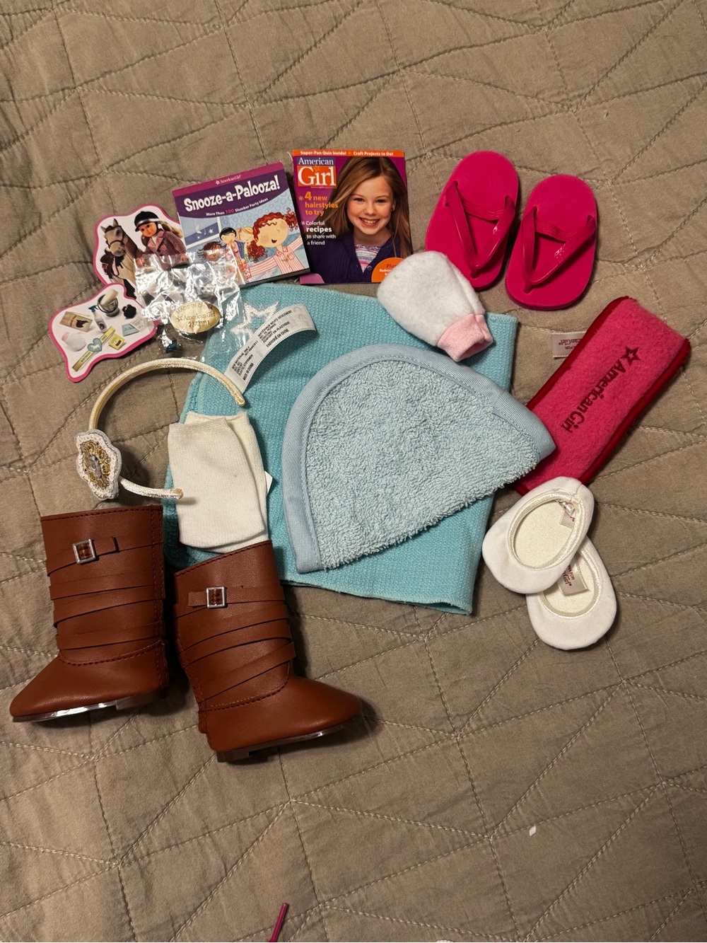 American Girl Doll Bundle incl. Boots, Flip Flops